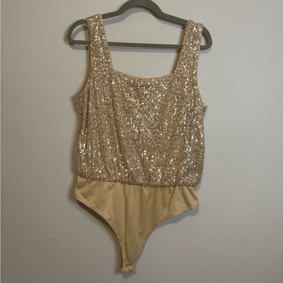 BCBGeneration Sequin Gold Bodysuit - Picture 1 of 5